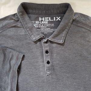 Helix Mens Size XXL Gray Short Sleeve‎ Polo Shirt